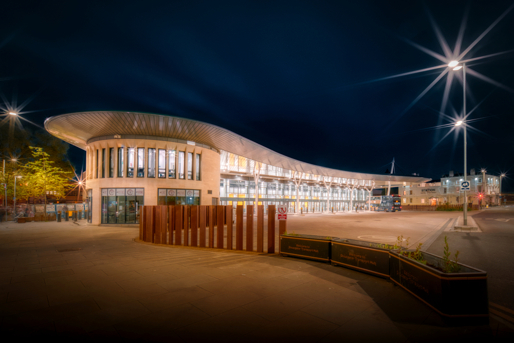 21st-century bus station on the site of a 13th-century monastery and what will be The Forum