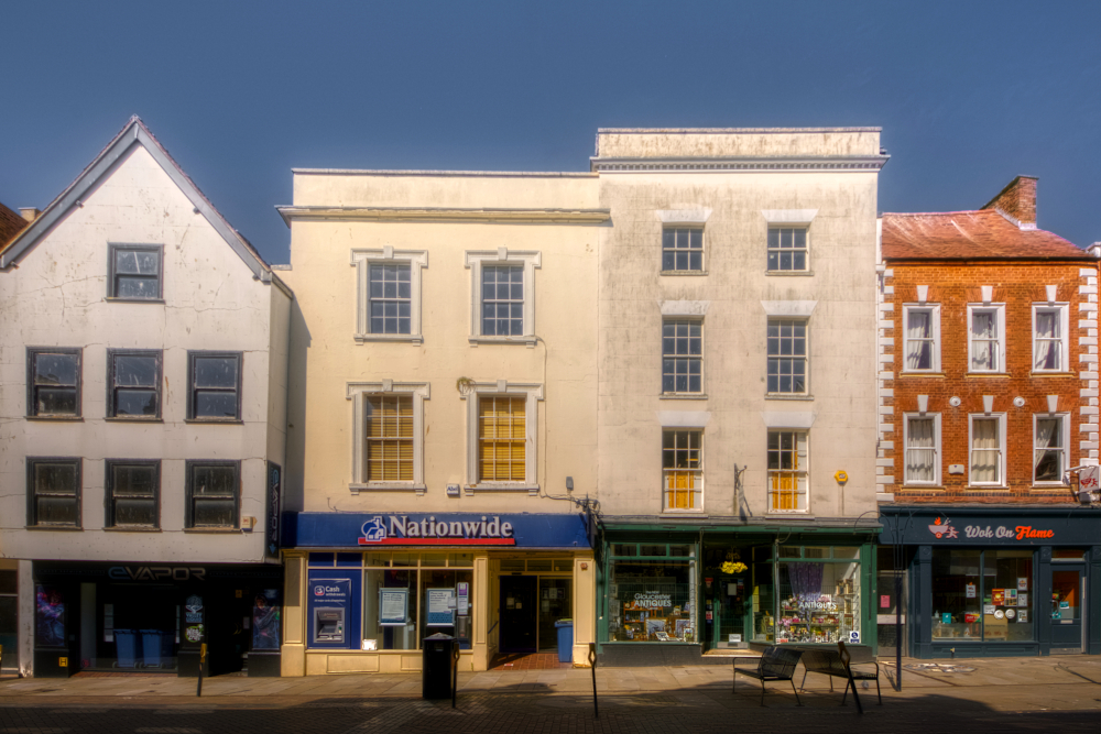 17th, 18th, 15th & 18th-century buildings on Westgate St.